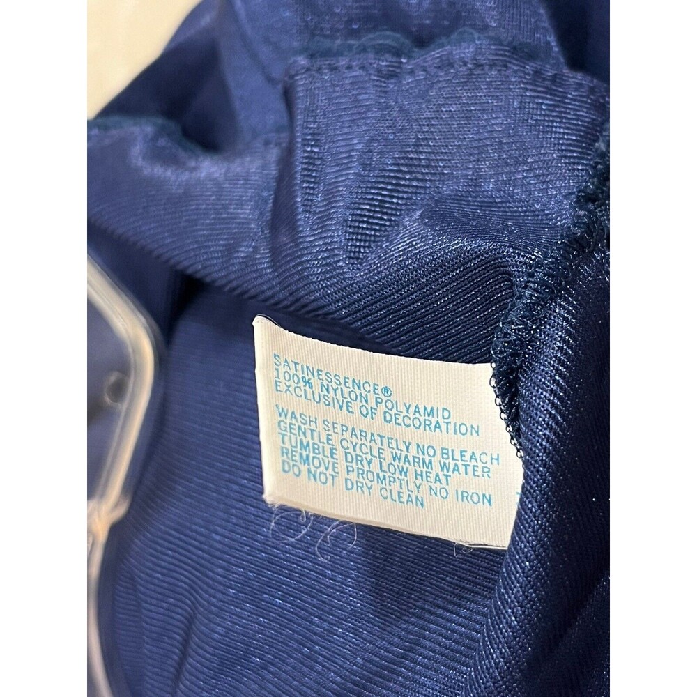 HOLLYWOOD VASSARETTE Vintage Slip Dress 36 Blue Lace Nylon Tricot Coquette - Picture 11 of 15